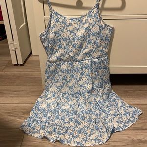 Spaghetti flower print mini dress